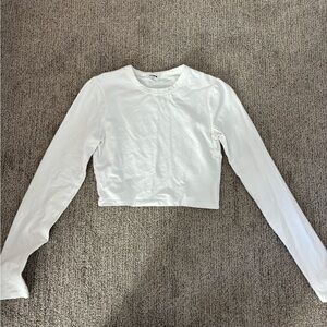 Cotton On White Long Sleeve Crop Top